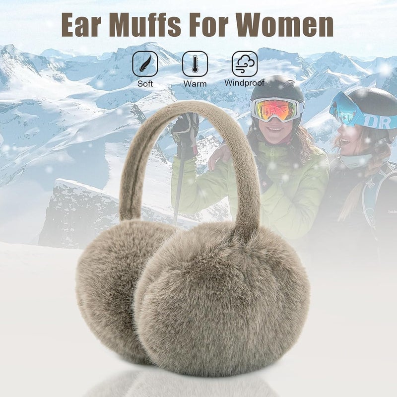 YATANAM Ear Muffs for Women Faux Fur Winter Girls Earmuffs Fluffy Adjustable Ear Warmers Cute Ear Covers - Image 4